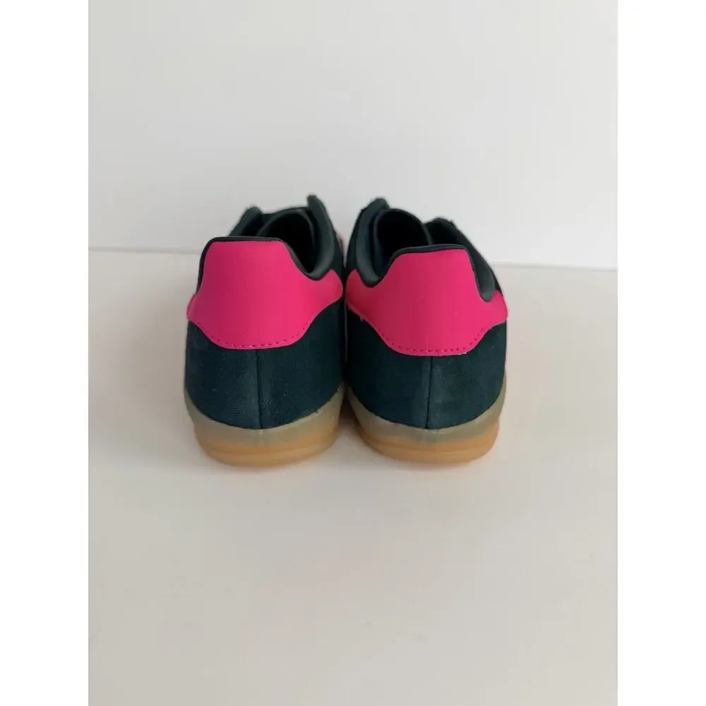 adidas Gazelle Indoor US 8.5W Aurora Ivy/Shock Pink Suede Low Top  JS1416